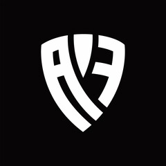 AF Logo monogram with shield elements shape design template