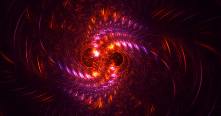 3D rendering abstract red fractal light background