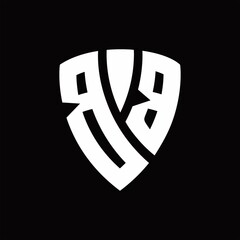 Naklejka premium BB Logo monogram with shield elements shape design template