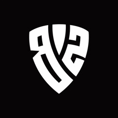 BZ Logo monogram with shield elements shape design template