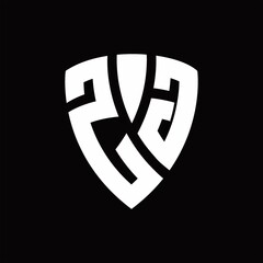 ZG Logo monogram with shield elements shape design template