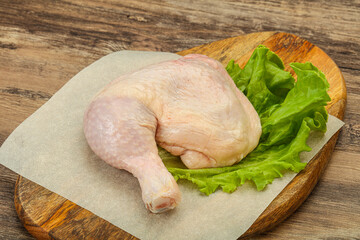 Raw chicken leg for cooking