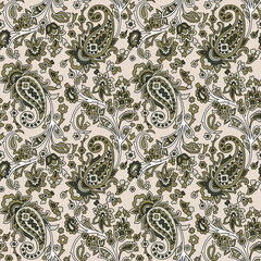 traditional Indian paisley pattern on  background