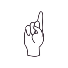 Obraz premium d hand sign language line style icon vector design