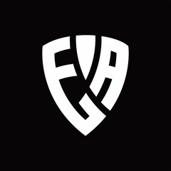 EA Logo monogram with shield elements shape design template