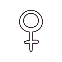 female gender line style icon vector design