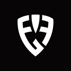 EF Logo monogram with shield elements shape design template