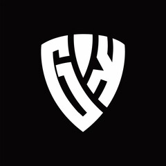 Fototapeta premium GK Logo monogram with shield elements shape design template