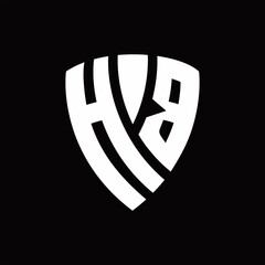 Naklejka premium HB Logo monogram with shield elements shape design template