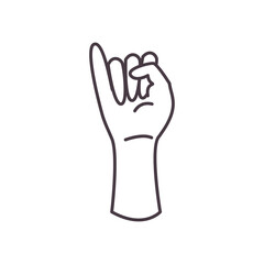 i hand sign language line style icon vector design