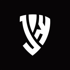 Naklejka premium JK Logo monogram with shield elements shape design template