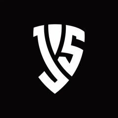 Obraz premium JS Logo monogram with shield elements shape design template