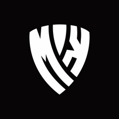 MK Logo monogram with shield elements shape design template