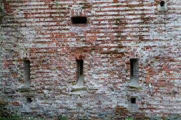 brick wall of an old fortress in Poland Krakow