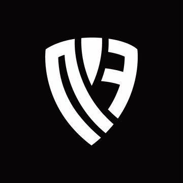 NF Logo monogram with shield elements shape design template