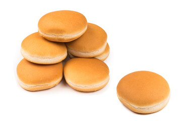 Burger bread isolated on white background.