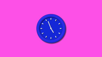 Best blue color 3d wall clock on pink background,Counting down wall clock