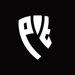 PT Logo monogram with shield elements shape design template