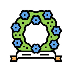 funeral wreath color icon vector. funeral wreath sign. isolated symbol illustration