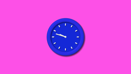 Best blue color 3d wall clock on pink background,Counting down wall clock
