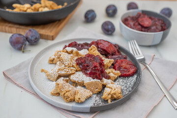 Kaiserschmarrn is a traditional Austrian or German sweet pancake dessert
