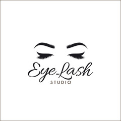 Vector logo design template for beauty salon. Lash and Brow icon.