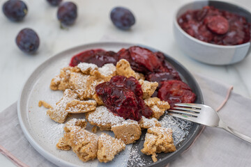 Kaiserschmarrn is a traditional Austrian or German sweet pancake dessert