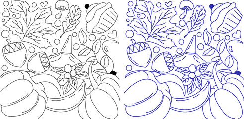 Obraz premium Sketchy vector hand drawn Doodle cartoon vector illustration. autumn doodles