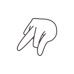 p hand sign language line style icon vector design