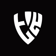 TY Logo monogram with shield elements shape design template