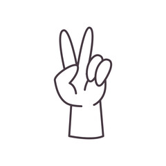 Fototapeta na wymiar two hand sign language line style icon vector design