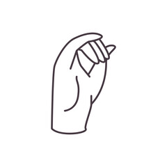 o hand sign language line style icon vector design