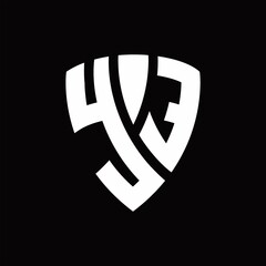 YE Logo monogram with shield elements shape design template