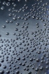 Air bubbles in a bright space in a metallic glow