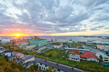Fototapeta premium Cityscapes of Kushiro city, Hokkaido, Japan.
