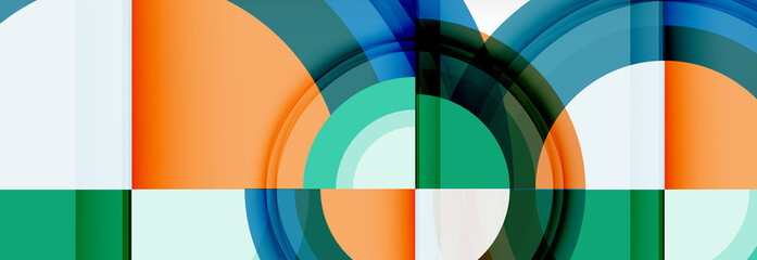 Fototapeta premium Round shapes, triangles and circles. Modern abstract background