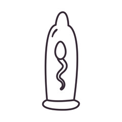 condom with sperm line style icon vector design