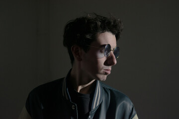 male model positive attitude concept, young man advertising fashion campaign