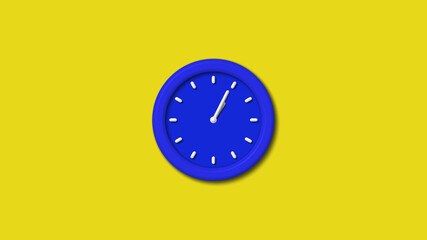 12 hours counting down 3d wall clock icon on yellow background,clock image