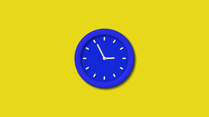 12 hours counting down 3d wall clock icon on yellow background,clock image