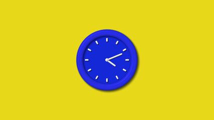 12 hours counting down 3d wall clock on yellow background,wall clock image