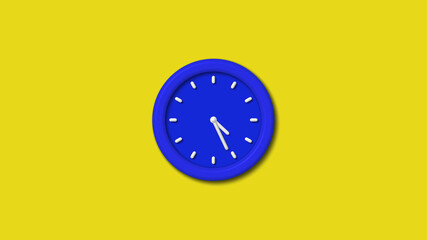 12 hours counting down 3d wall clock on yellow background,wall clock image