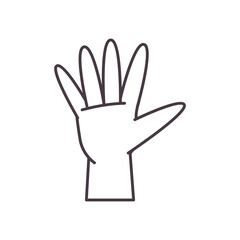 Naklejka na ściany i meble five hand sign language line style icon vector design