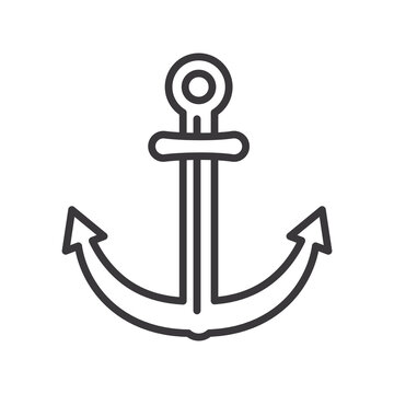 anchor line style icon vector design
