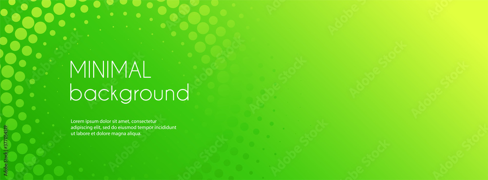 Canvas Prints abstract green gradient vector banner. halftone dotted minimal contemporary long background