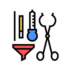 funel tongs dropper tools color icon vector. funel tongs dropper tools sign. isolated symbol illustration