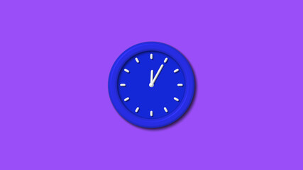 Amazing blue color 3d wall clock on purple background,wall clock image