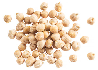 Large chickpea or garbanzo beans isolated on white background.