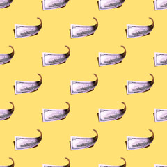 Seamless pattern with one handred dollar.