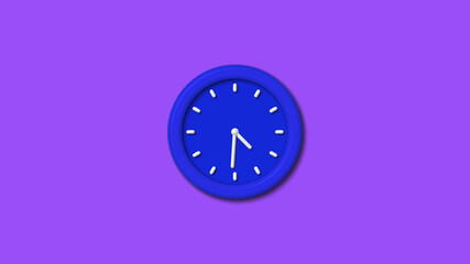 Amazing bue color 3d wall clock icon on purple background,clock,wall clock image